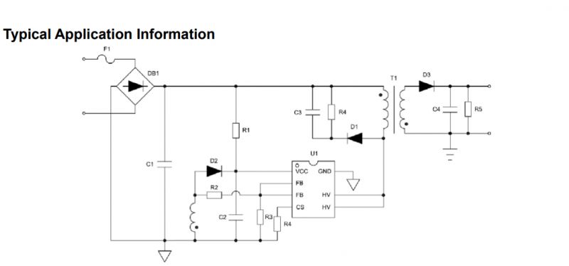 Typical power supply application schematic