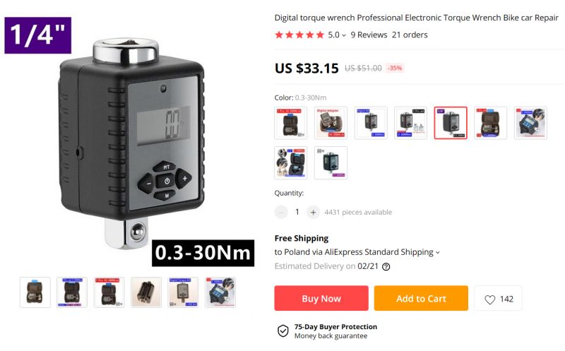 Minitest: Elektroniczny adapter dynamometryczny 1/2"