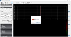 SDR# Software Error - No Device Selected Screenshot of SDR# software with an error message No device selected.