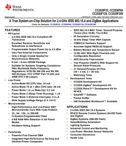CC2530 Technical Specification Technical specification of the CC2530 chip from Texas Instruments.