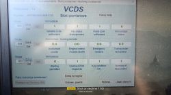 Ekran VCDS z informacjami diagnostycznymi dotyczącymi immobilizera w samochodzie.