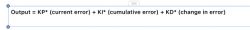 Mathematical Formula for PID Controller Mathematical formula for PID: deriving output signal.