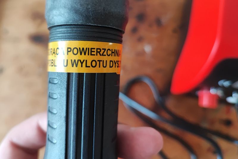 Soldering Station Nozzle with Warning Label Nozzle of soldering station with Polish warning label