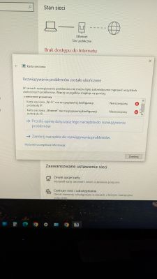 Komunikat o błędzie braku dostępu do Internetu w systemie Windows