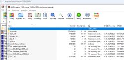 Screenshot of an archive management program showing the contents of a ZIP file with obkSimulator and several DLL libraries.