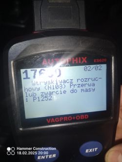 Wyświetlacz urządzenia diagnostycznego Autophix ES620 z błędem 17630.