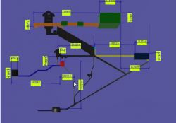 Diagram struktury podziemnej z wymiarami na fioletowym tle