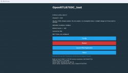 A screenshot of the OpenRTL87X0C test interface showing system information.