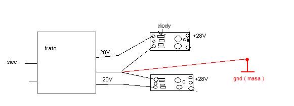 Jak podłączyć GND w transformatorze 1-448-124-11, 571TK 2x20V? Jak podłączyć GND w transformatorze 1-448-124-11, 571TK 2x20V?