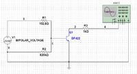 Schemat układu dopasowania poziomów logicznych Ua=70V, f=25kHz, sygnał zanegowany