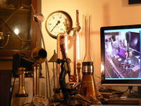 Steampunkowy wskaźnik ciśnienia sieci