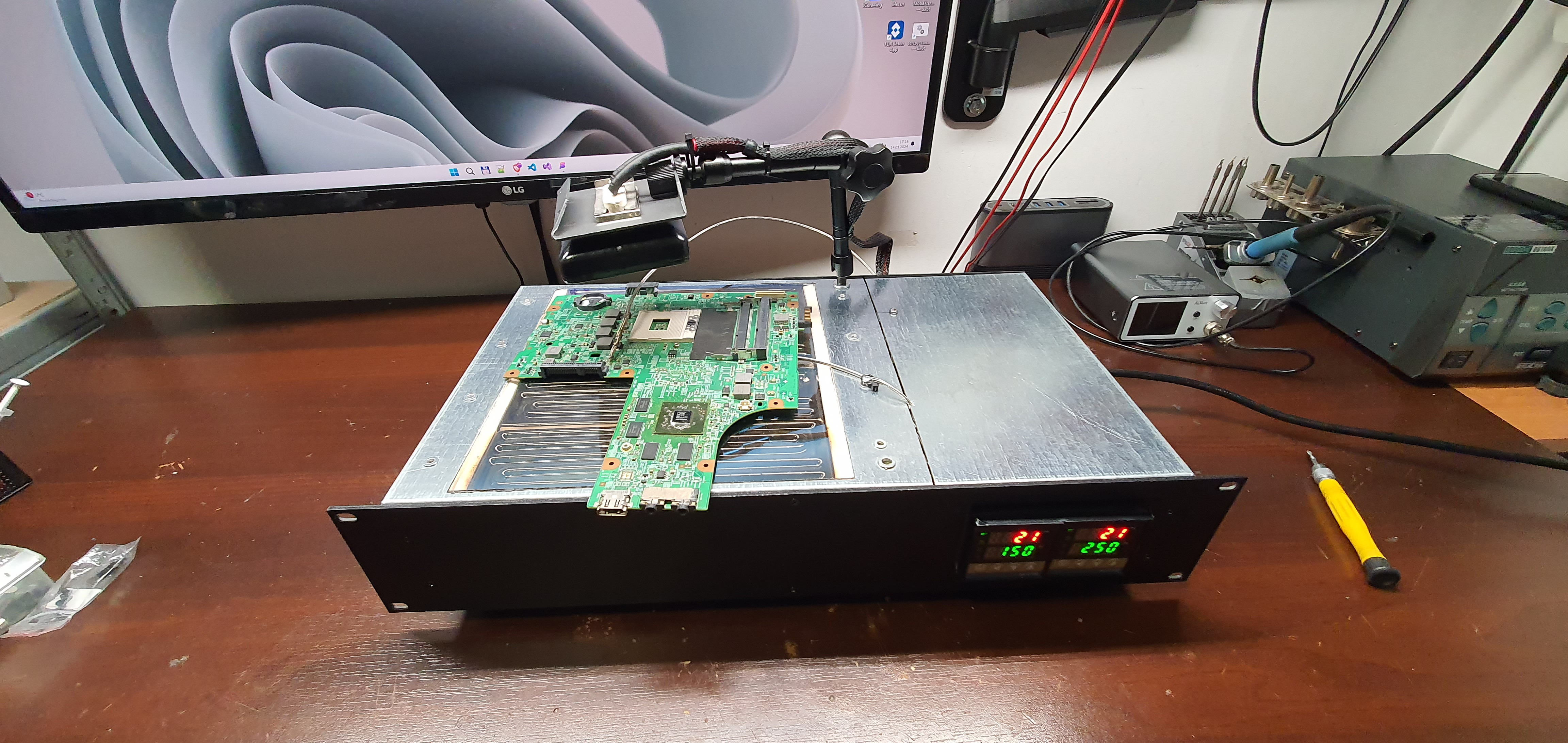 Moja stacja BGA DIY z grzałkami i sterownikami Rex C100