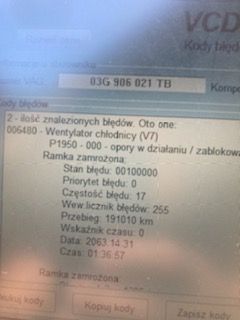 Skoda Octavia 2 1.9 TDI 2009r - Co oznaczają te błędy?