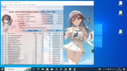 Zrzut ekranu programu CrystalDiskInfo pokazującego stan dysku SSD na tle postaci anime.
