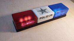 Światła policyjne z efektem strobo i dwutonową syreną - analogowa zabawka