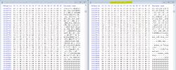 Developer view with two Hex Editor windows displaying raw binary data.