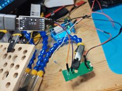 USB-TTL module connected to a circuit board