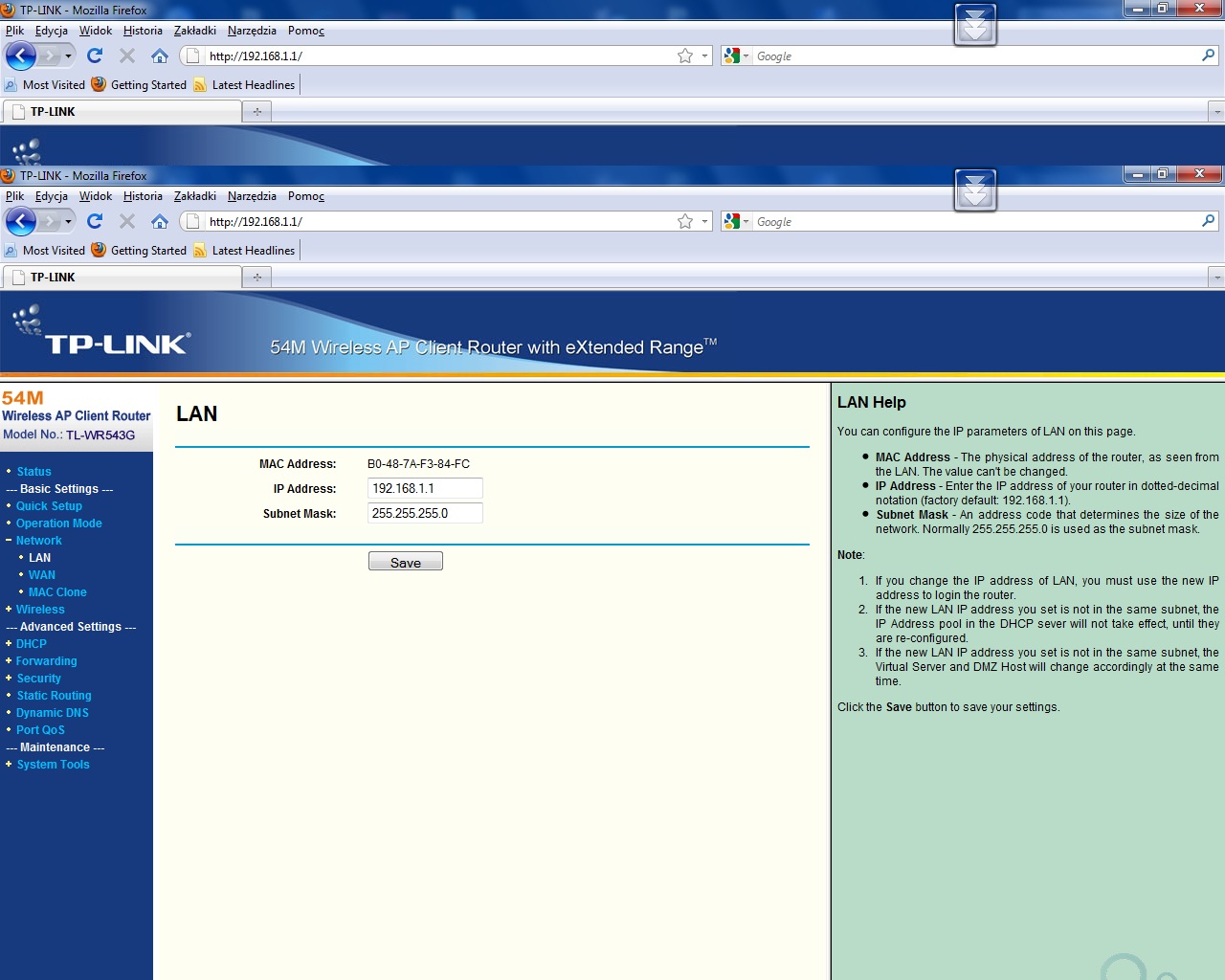  Router TP LINK TL WRG543G konfiguracja elektroda pl