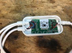 Interior of Appio Strip 7331 Controller Interior of Appio Strip 7331 controller with visible wires and module
