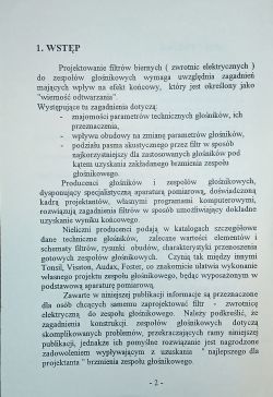 Strona broszury o projektowaniu filtrów zwrotnic do zestawów głośnikowych