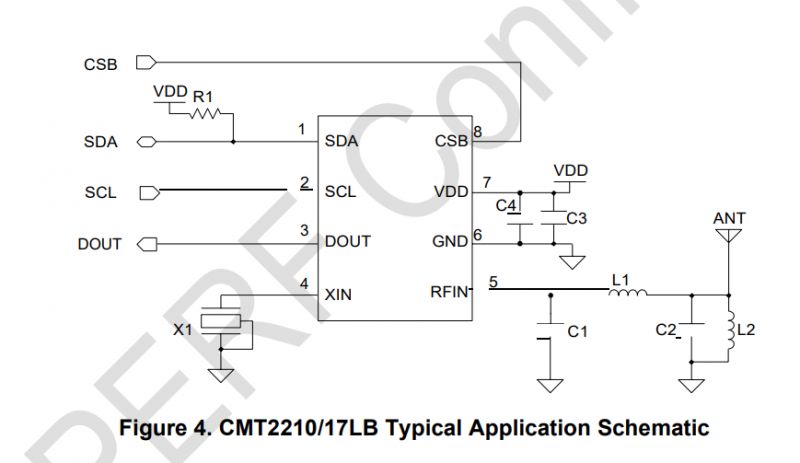 CMT2210/17LB Application Schematic CMT2210/17LB typical application schematic