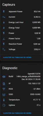 Screenshot showing device sensor and diagnostic information.