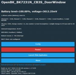 OpenBK Interface for Tuya Sensor OpenBK software interface for a Tuya sensor.