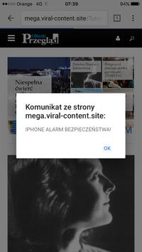 Iphone 6 64GB - Dziwny komunikat w Google Chrome przy przeglądaniu stron