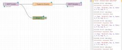 Screenshot of a Node-RED flow for integrating Domoticz using MQTT.