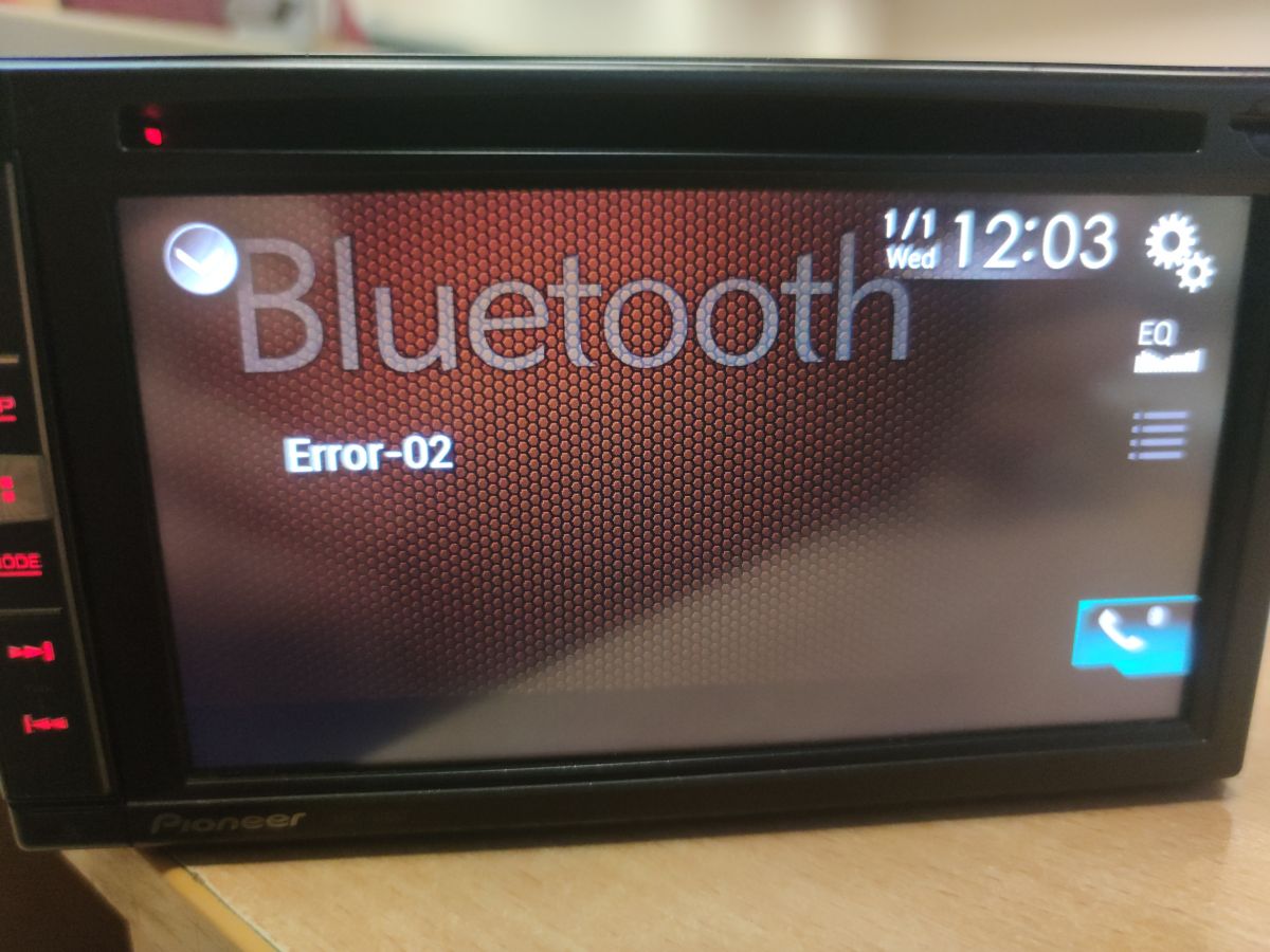 Błąd Error02 w module Bluetooth radia Pioneer AVICF970BT jak naprawić?