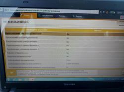 Ekran komputera z informacjami diagnostycznymi systemu blokady rozruchu Peugeot.
