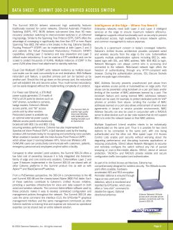 Strona katalogowa prezentująca specyfikację switcha Extreme Networks Summit 300-24, opisana w języku angielskim.