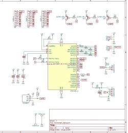 Schemat układu elektronicznego z mikrokontrolerem ATmega8 w obudowie DIP28