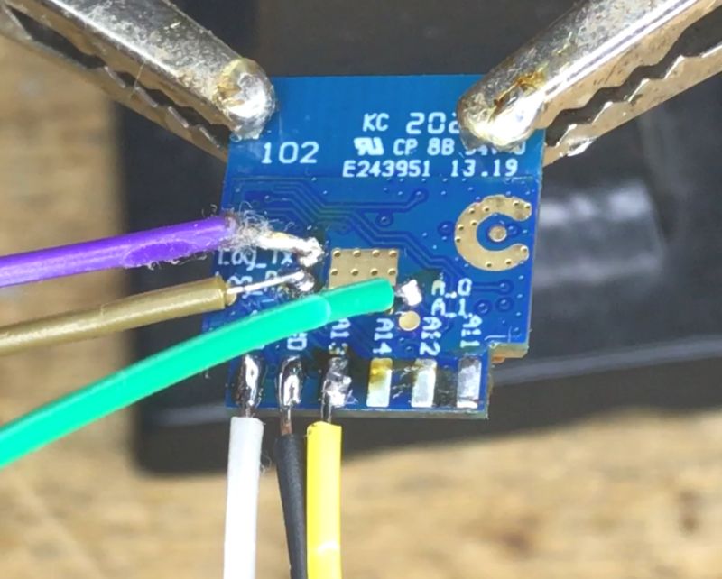 Tuya Module with Soldered Wires for Flashing Tuya module with soldered wires for flashing