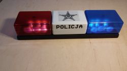 Światła policyjne z efektem strobo i dwutonową syreną - analogowa zabawka Światła policyjne z efektem strobo i dwutonową syreną - analogowa zabawka