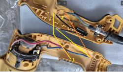 DeWalt D25134K - jak podłączyć włącznik N364920 i przewody z kondensatorem?