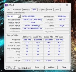 Zrzut ekranu z programu CPU-Z pokazujący dane dotyczące pamięci RAM.