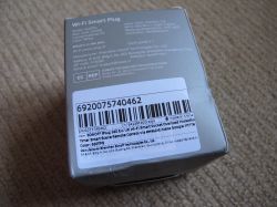 Packaging of Sonoff S60TPG iPlug UK Smart Plug Box of Sonoff S60TPG iPlug UK smart plug with product label and barcode.