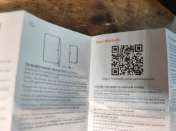Sonoff Sensor Manual with QR Code Open user manual of Sonoff SNZB-04 sensor with visible QR code and link to the product manual website.
