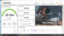 Zrzut ekranu z wynikami testu 3DMark Fire Strike dla karty NVIDIA GeForce RTX 3070.