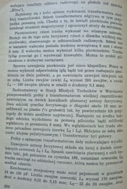 Book page describing construction of a high-frequency transformer