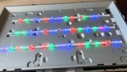 RGB LED backlight panel in animation mode with per-pixel color variation