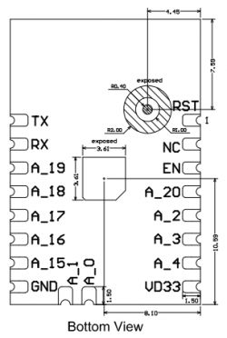 CR3L Module Pin Layout Bottom View Bottom view pin layout of CR3L module