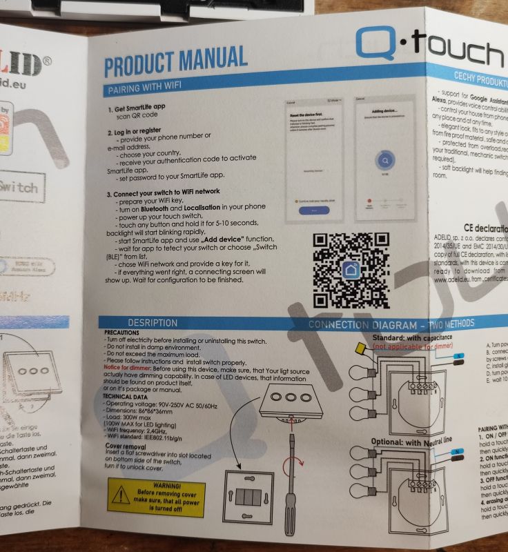 QTouch Switch User Manual QTouch WiFi switch user manual in English.