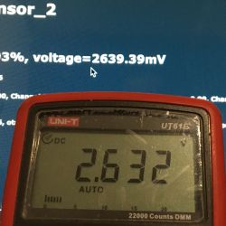 Voltage Measurement in Circuit with Digital Multimeter Digital multimeter measuring voltage in an electronic circuit.