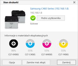Samsung C460FW - czarny toner wyczerpany po 2 miesiącach od zakupu.
