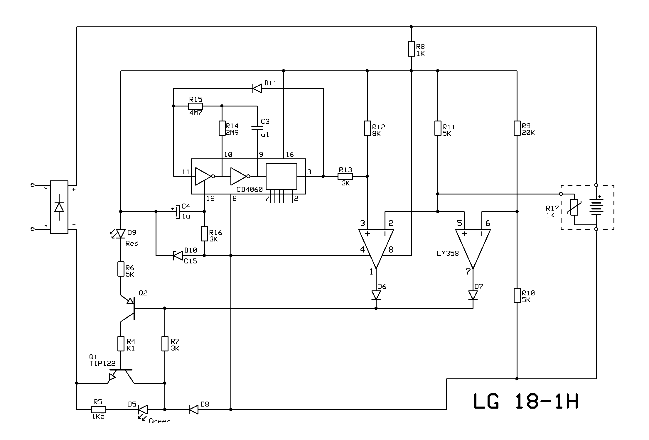 Схема зарядного einhell lg 18 1h