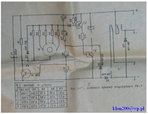 Regulator wycieraczek PW-1