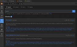 PlatformIO screenshot displaying the MD_Parola library.