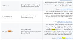 Documentation table for MQTT commands highlighting VCP settings.